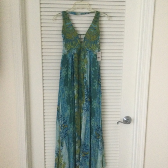 Free People Spring Scenery maxi dress NWT, Green and Blue, size 4 - Picture 3 of 5